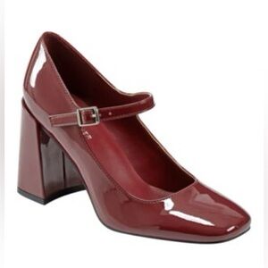 Marc Fisher Red Charin Mary Jane Block Heel Dress Pumps Size 6 Preppy Academia